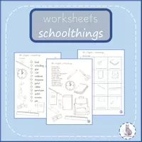 Vorschau - Arbeitsblätter - Arbeitsblätter schoolthings and colours - Deckblatt