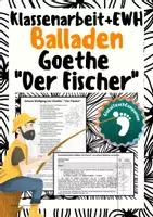 Vorschau - Klassenarbeiten - Klassenarbeit mit Erwartungshorizont - Balladen - Goethe "Der Fischer" - Deckblatt