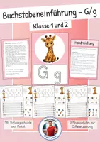 Vorschau - Arbeitsblätter - Buchstabeneinführung - Einführung Buchstabe G/g (3 fach differenzierte Arbeitsblätter, Plakat und Vorlesegeschichte) - Deckblatt