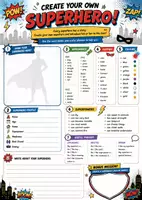 Vorschau - Arbeitsblätter - Create your own superhero - Deckblatt