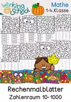 Vorschau - Arbeitsblätter - Rechenmalblätter | Zahlenraum 10-1000 | Herbst | Klasse 1-4 - Deckblatt