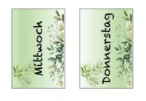 Vorschau - Poster - Stundenplankarten Grün Floral (Stundenplan, Tagestransparenz) - Seite 2