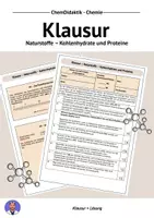 Vorschau - Test - Klausur Naturstoffe - Kohlenhydrate und Proteine - Deckblatt