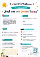 Vorschau - Mal- und Bastelvorlagen - Schulstart - Postkarte nach den Sommerferien - Seite 1