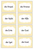 Vorschau - Stationenlernen - Anlautkärtchen, Buchstaben- & Wortkärtchen, passend zu Karibu und anderen Fibeln, Buchstaben in Druckschrift, Grundschrift, VA Regular und SAS - Seite 2