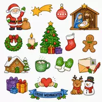 Vorschau - Mal- und Bastelvorlagen - Cliparts - Weihnachten - Seite 1