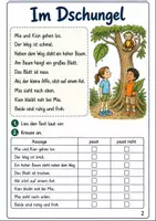 Vorschau - Arbeitsblätter - Dschungelabenteuer Erstleseheft Deutsch Klasse 1-2 Lesen Klasse 1 - Seite 1