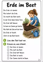 Vorschau - Arbeitsblätter - Lesetexte Erstlesen im Garten – Lesetexte und Aufgaben für Klasse 1-2 Klasse 1 - Seite 1