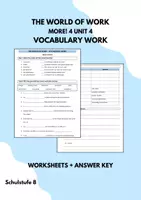 Vorschau - Arbeitsblätter - WORLD OF WORK Vocabulary Worksheets - More 4 Unit 4 - Jobs, Professions - Deckblatt