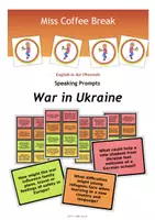 Vorschau - Merkblätter - War in Ukraine (Speaking Prompts / Conversation Cards) - Deckblatt