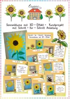 Vorschau - Mal- und Bastelvorlagen - Sonnenblume mit 3D-Effekt: Schritt-für-Schritt Kunstprojekt - Kunst - Kl. 1-2 - Deckblatt