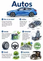 Vorschau - Arbeitsblätter - Lernposter + Arbeitsblatt zum Thema "Auto" + Onlineübung & MP3 + Mindmap + Infografik - Deckblatt