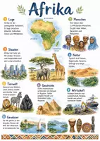 Vorschau - Arbeitsblätter - Lernposter + Arbeitsblatt zum Thema "Afrika" + Onlineübung & MP3 + Mindmap + Infografik - Deckblatt
