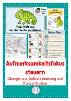 Vorschau - Arbeitsblätter - Aufmerksamkeitsfokus steuern Übungen zur Selbststeuerung im Unterricht. ADHS- Training - Deckblatt