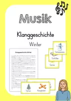 Vorschau - Arbeitsblätter - Klanggeschichte Winter - Begleitung mit Instrumenten - Deckblatt