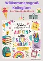 Vorschau - Mal- und Bastelvorlagen - Willkommensgruß Kollegium Schuljahresanfang - Deckblatt
