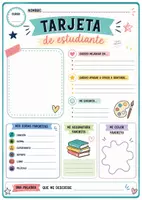 Vista previa - Hojas de trabajo - Tarjeta del estudiante - Portada