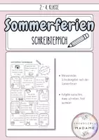 Vorschau - Arbeitsblätter - Sommerferien Schreibteppich // 2.-4. Klasse - Deckblatt