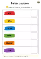 Vorschau - Arbeitsblätter - Klettaufgabe: Farben zuordnen - TEACCH - Farben lernen - visuelle Wahrnehmung - Seite 1