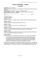 Vorschau - Arbeitsblätter - Klausur: Selektion, Antibiotikaresistenz, Genetik - Deckblatt