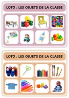 Aperçu - Jeux - Loto des objets de la classe - Maternelle - Page 1
