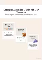 Vorschau - Spiele - Lesespiel "Ich habe ... wer hat?" - Klasse 2 - 4 Tierrätsel - Deckblatt