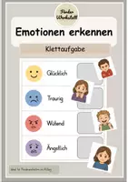 Vorschau - Arbeitsblätter - Klettaufgabe: Emotionen erkennen - TEACCH - Gefühle zuordnen - Deckblatt