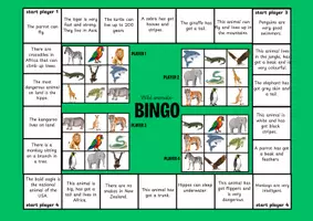 Vorschau - Spiele - Wild animals- Bingo - up to 4 players - Deckblatt
