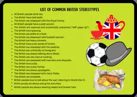 Vorschau - Arbeitsblätter - British Stereotypes: How Others See the British (Speaking Prompts / Conversation Cards) - Seite 2