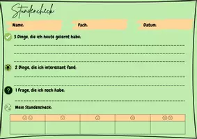 Vorschau - Arbeitsblätter - Stundencheck (Exit-Ticket) - Seite 1