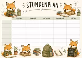 Vorschau - Anderer Materialtyp - Fuchs Stundenplan KOSTENLOS Fuchsklasss - Deckblatt