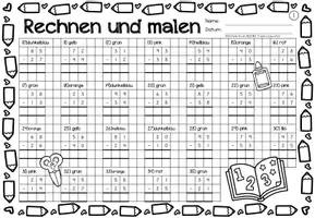 Voorbeeld - Rechen-Mal-Blätter - Subtraktion Zahlenraum 100 (Back to school) Wiskunde Duits - Pagina 3