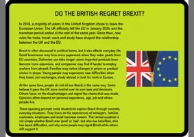 Vorschau - Bildkarten - Do the British Regret Brexit? - Relationship Between the UK and the EU (Speaking Prompts / Conversation Cards) - Seite 1