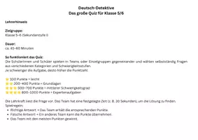 Vorschau - Spiele - Deutsch-Detektive: Quiz für Klasse 5 und 6 - Seite 1