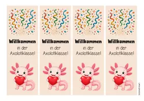 Vorschau - Mal- und Bastelvorlagen - Axolotlklasse - Lesezeichen (Klassentier) - Seite 3