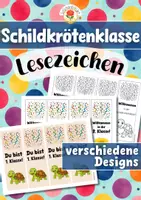 Vorschau - Mal- und Bastelvorlagen - Schildkrötenklasse - Lesezeichen (Klassentier) - Deckblatt