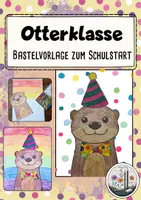 Vorschau - Mal- und Bastelvorlagen - Otterklasse: Bastelvorlage Otter. Einschulung. Schulstart. Schuljahresbeginn - Deckblatt