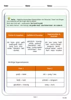 Vorschau - Arbeitsblätter - Deutsch DAZ/DAF Grammatik Adjektive - Seite 1