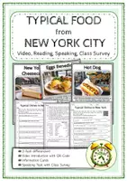 Vorschau - Arbeitsblätter - Typical food from NEW YORK (video, reading, speaking, class survey) - Deckblatt