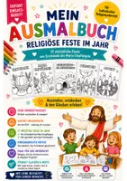 Vorschau - Mal- und Bastelvorlagen - Religiöse Feste im Kirchenjahr – Ausmalbuch mit 17 christlichen Festen | Religion Grundschule | Katholischer Religionsunterricht - Deckblatt