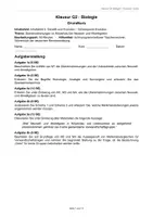 Vorschau - Klassenarbeiten - Klausur: Evolution, Geier, Analogie - Deckblatt