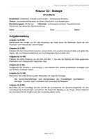 Vorschau - Arbeitsblätter - Klausur: Evolution, Verwandtschaft, Stammbaum - Deckblatt