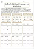 Vorschau - Arbeitsblätter - Halbschriftliches Rechnen Subtraktion ZR 1000 | 3. Klasse | Strategien | Schrittweise, Stellenweise & Hilfsaufgabe inkl. Lösungen | Differenziert - Seite 2