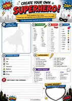 Vorschau - Arbeitsblätter - Create your own superhero - Deckblatt