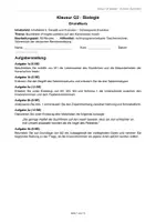 Vorschau - Klassenarbeiten - Biologieklausur: Evolution, Gründereffekt, Kanaren - Deckblatt