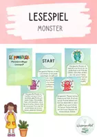 Vorschau - Spiele - Monstermäßiger Lesespaß - Lesespiel Monster - Deckblatt