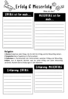 Vorschau - Arbeitsblätter - Erfolg und Misserfolg / Definition - Deckblatt