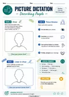 Vorschau - Arbeitsblätter - Picture Dictation: Describing People - Deckblatt