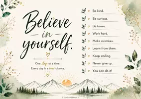 Vorschau - Poster - Motivationskarte: Believe in yourself - Deckblatt