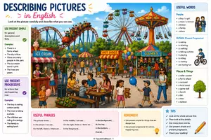 Vorschau - Arbeitsblätter - Describing Pictures: Theme Park - Deckblatt